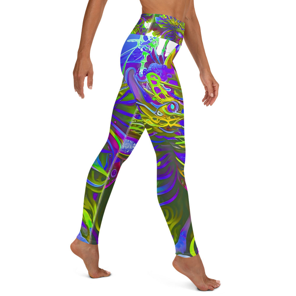 Yoga Leggings - Psychedelic Fairy Neon