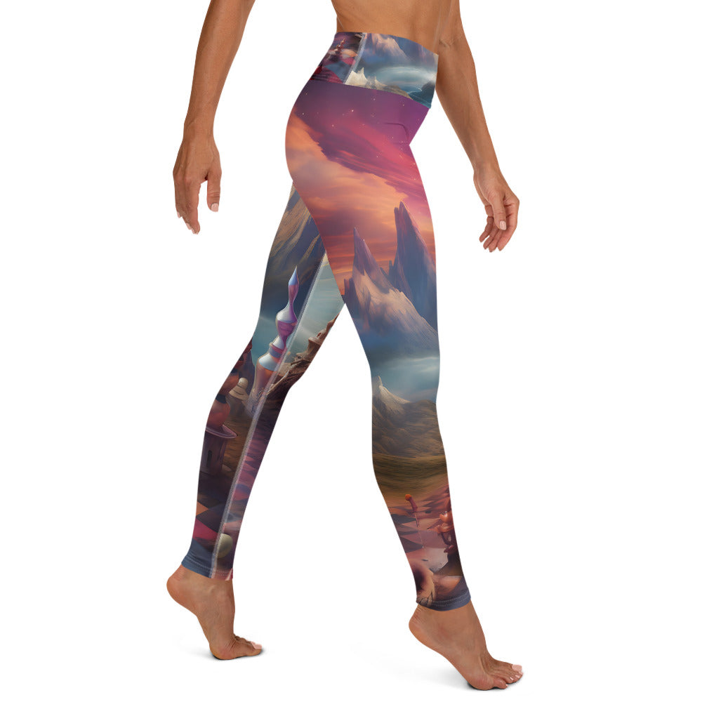Yoga Leggings - Sky Chess