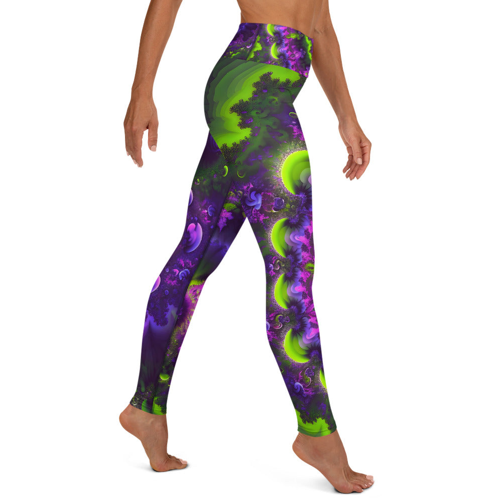 Yoga Leggings - Mandelbrot Fractal Purple