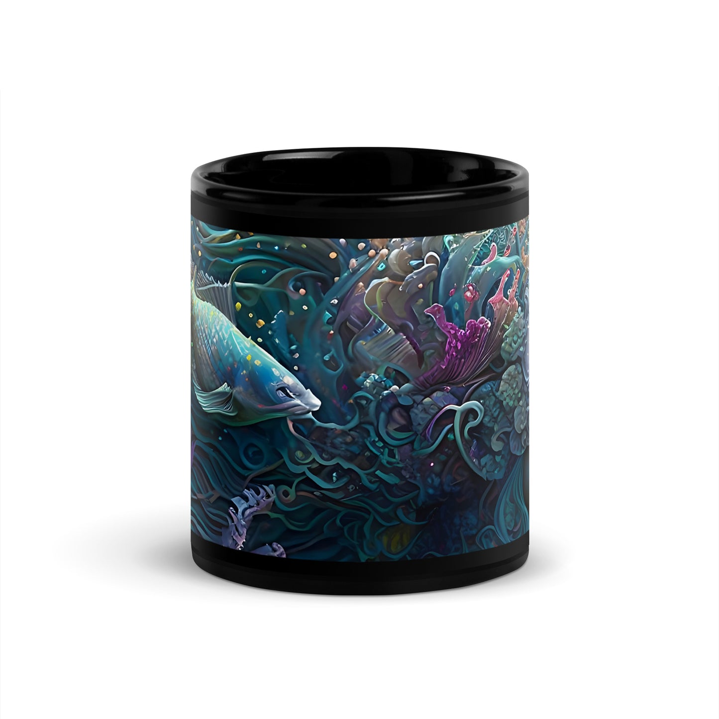 Black Glossy Mug - Mermaid 1