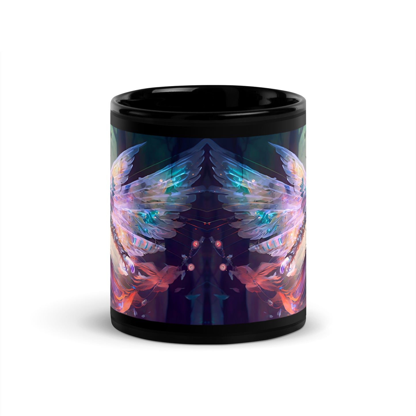 Black Glossy Mug - Medieval Fairy