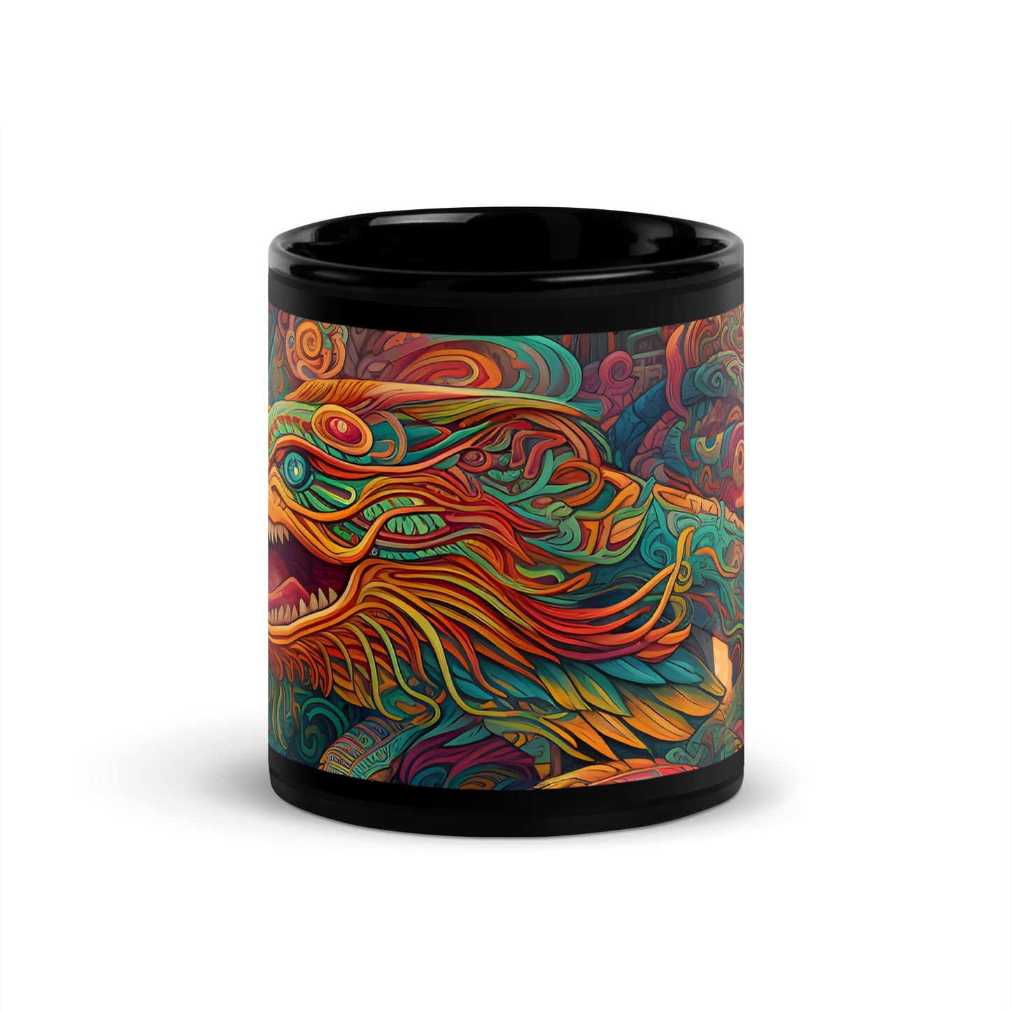 Black Glossy Mug - Quetzalcoatl 1