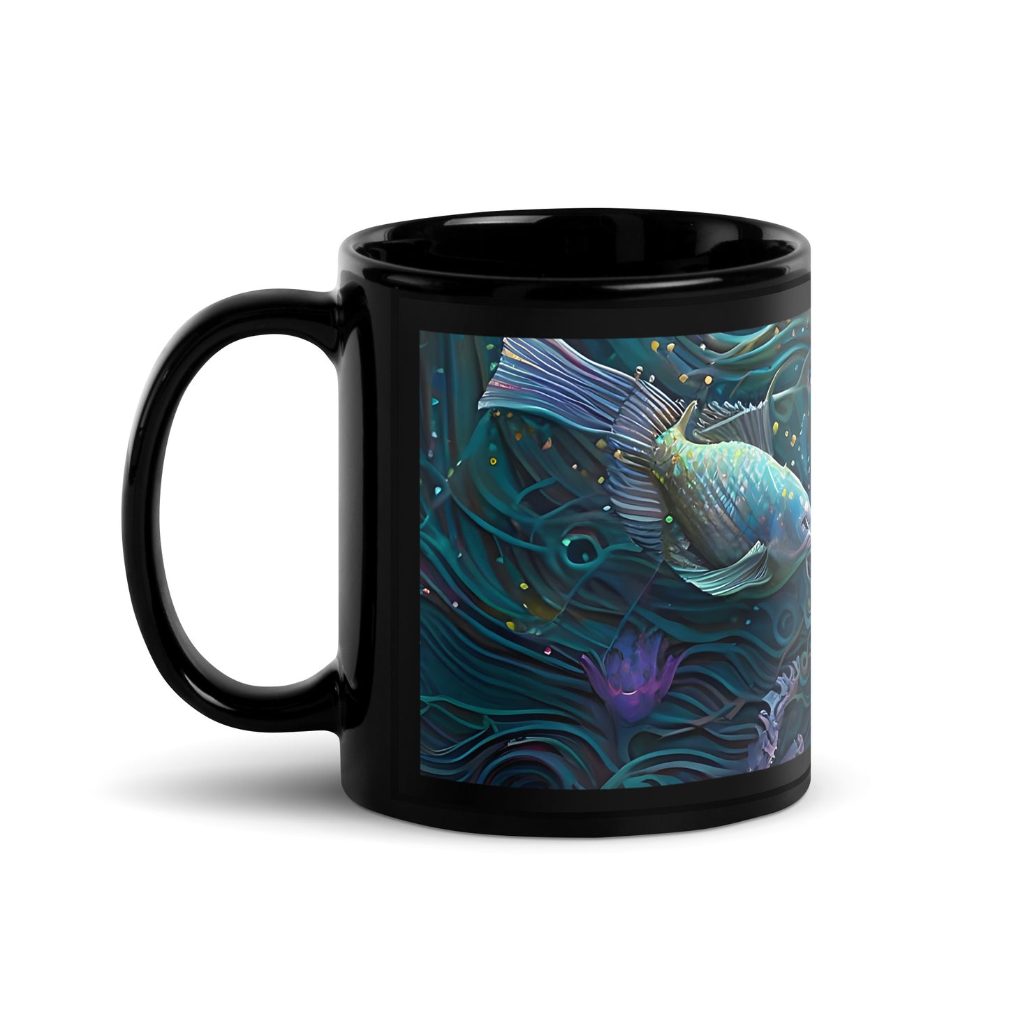 Black Glossy Mug - Mermaid 1