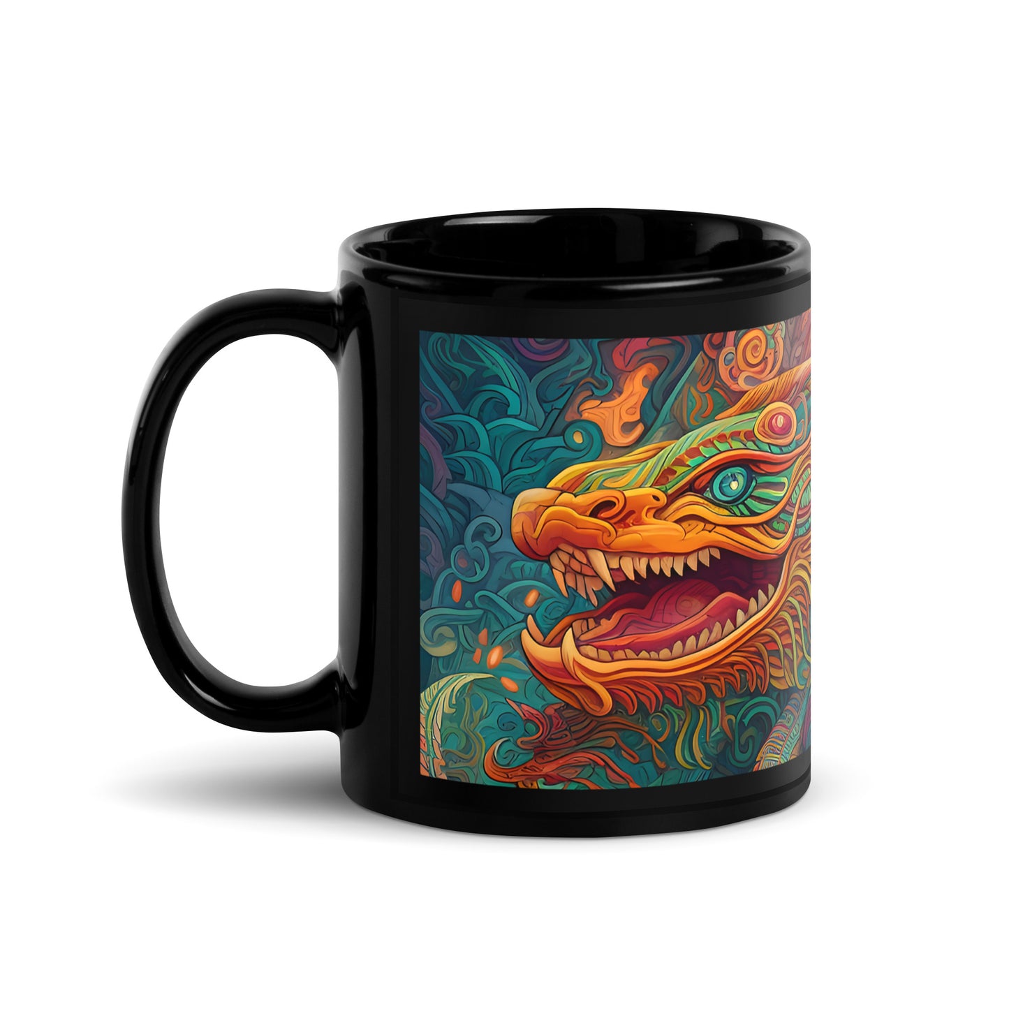 Black Glossy Mug - Quetzalcoatl 1