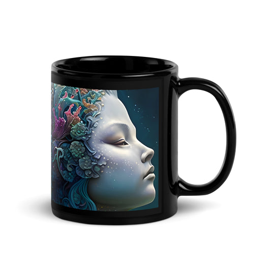 Black Glossy Mug - Mermaid 1