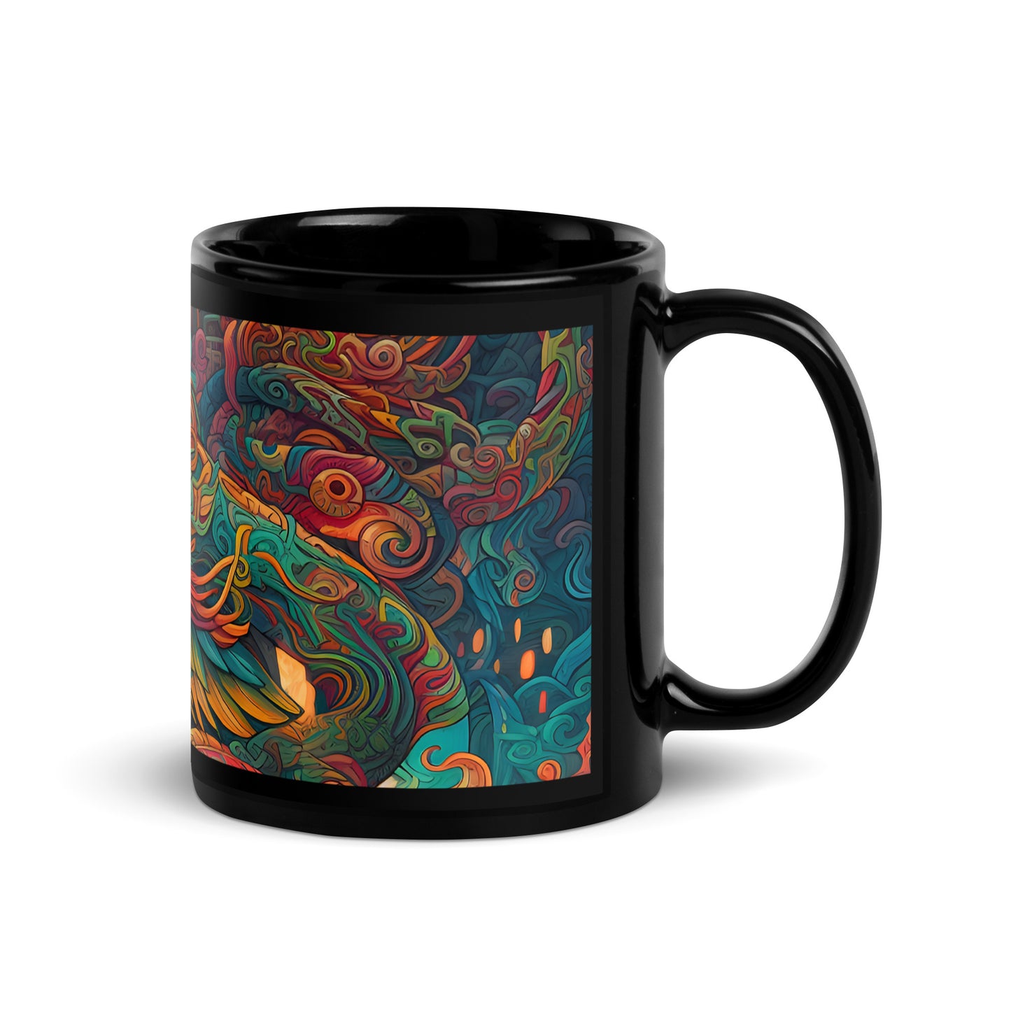 Black Glossy Mug - Quetzalcoatl 1