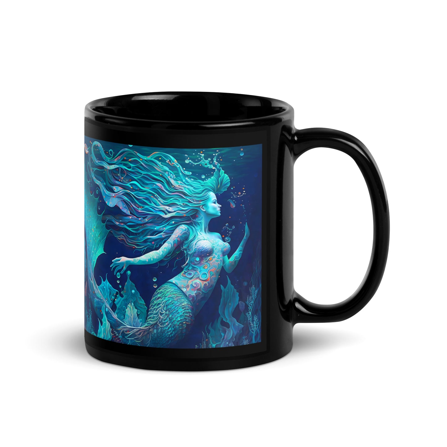 Black Glossy Mug - Mermaid 2