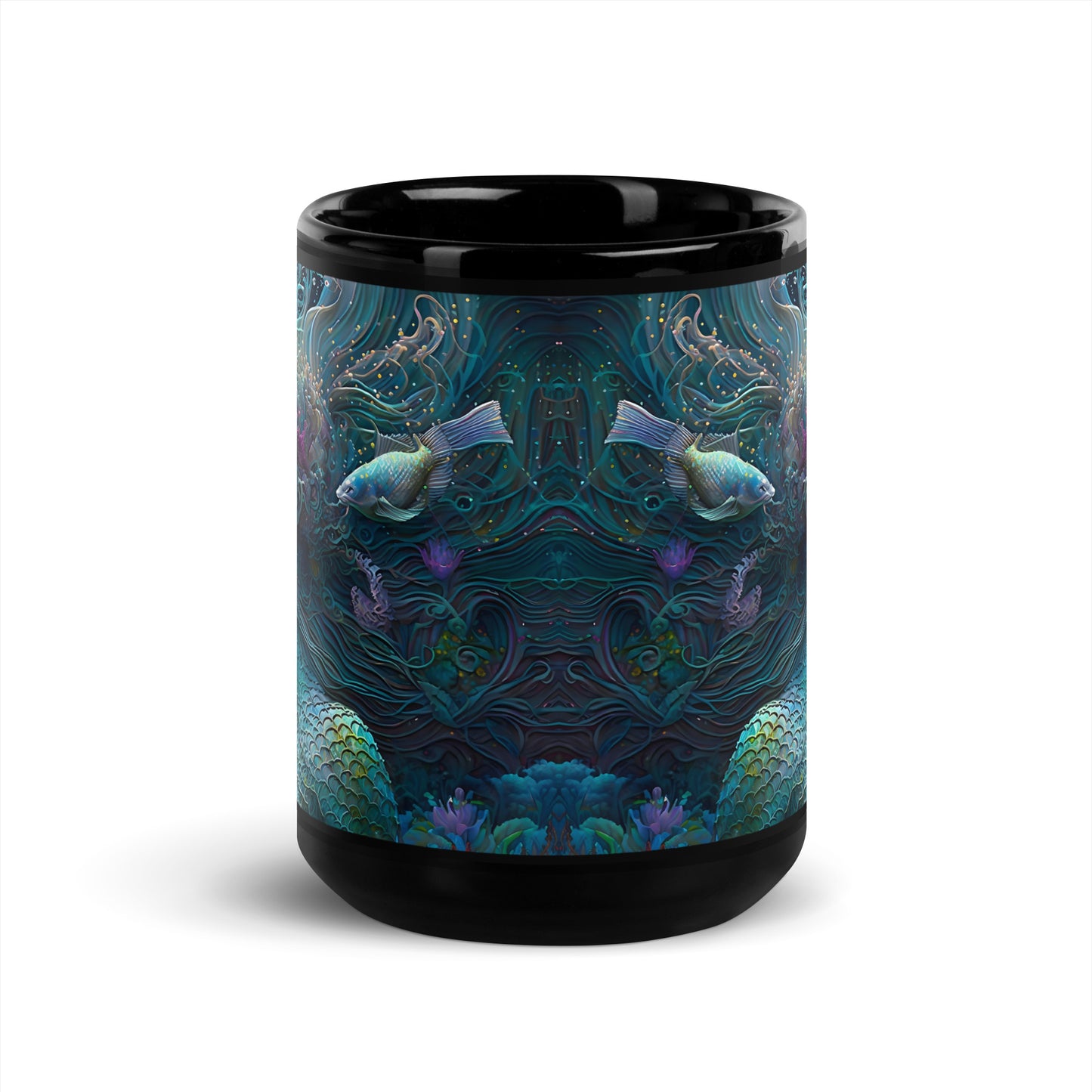 Black Glossy Mug - Mermaid 1