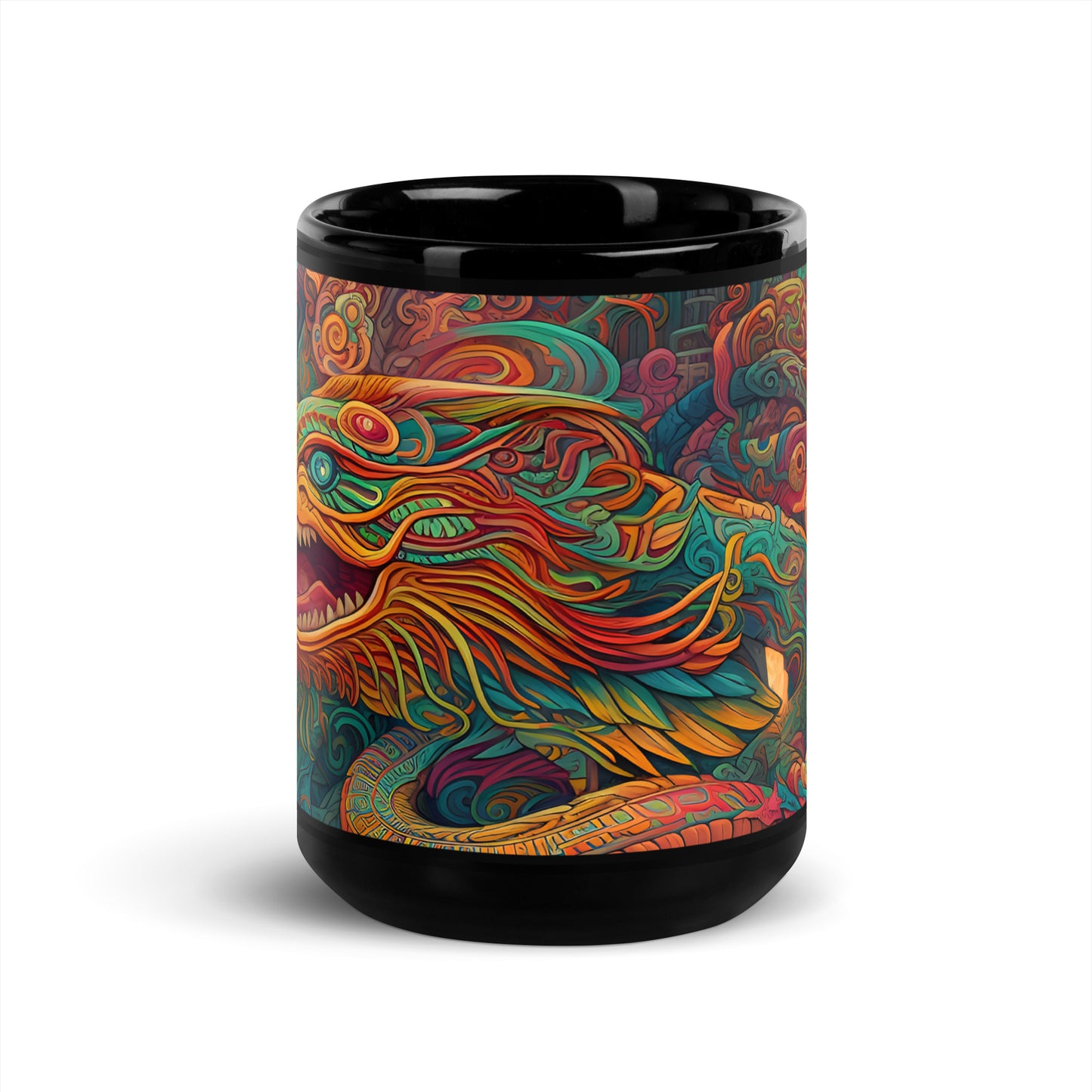 Black Glossy Mug - Quetzalcoatl 1