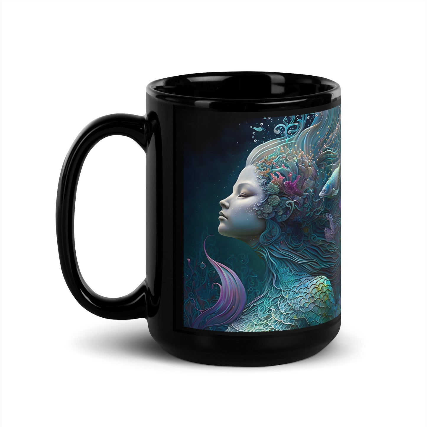 Black Glossy Mug - Mermaid 1