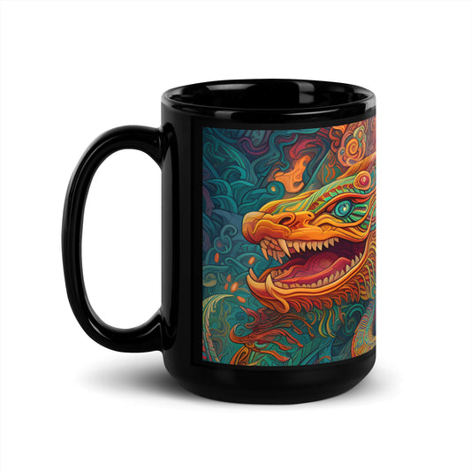 Black Glossy Mug - Quetzalcoatl 1