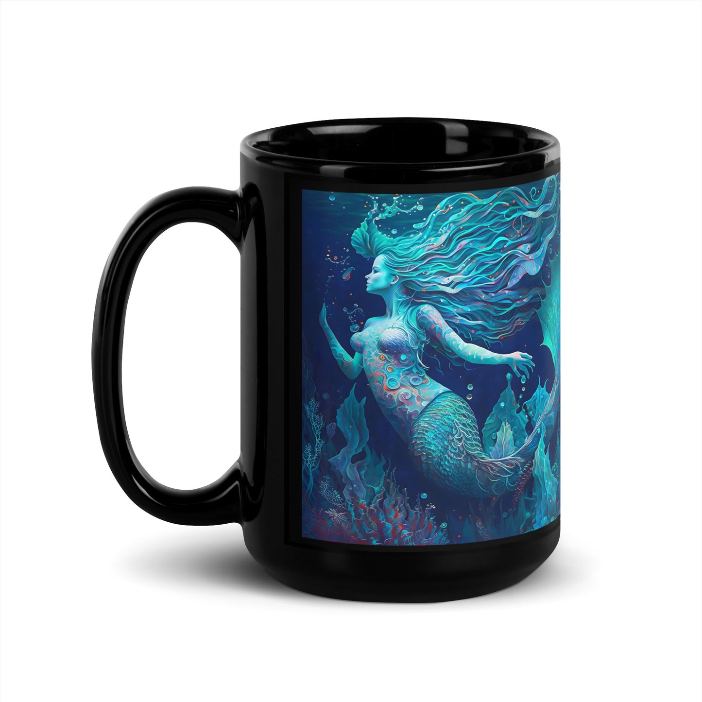 Black Glossy Mug - Mermaid 2