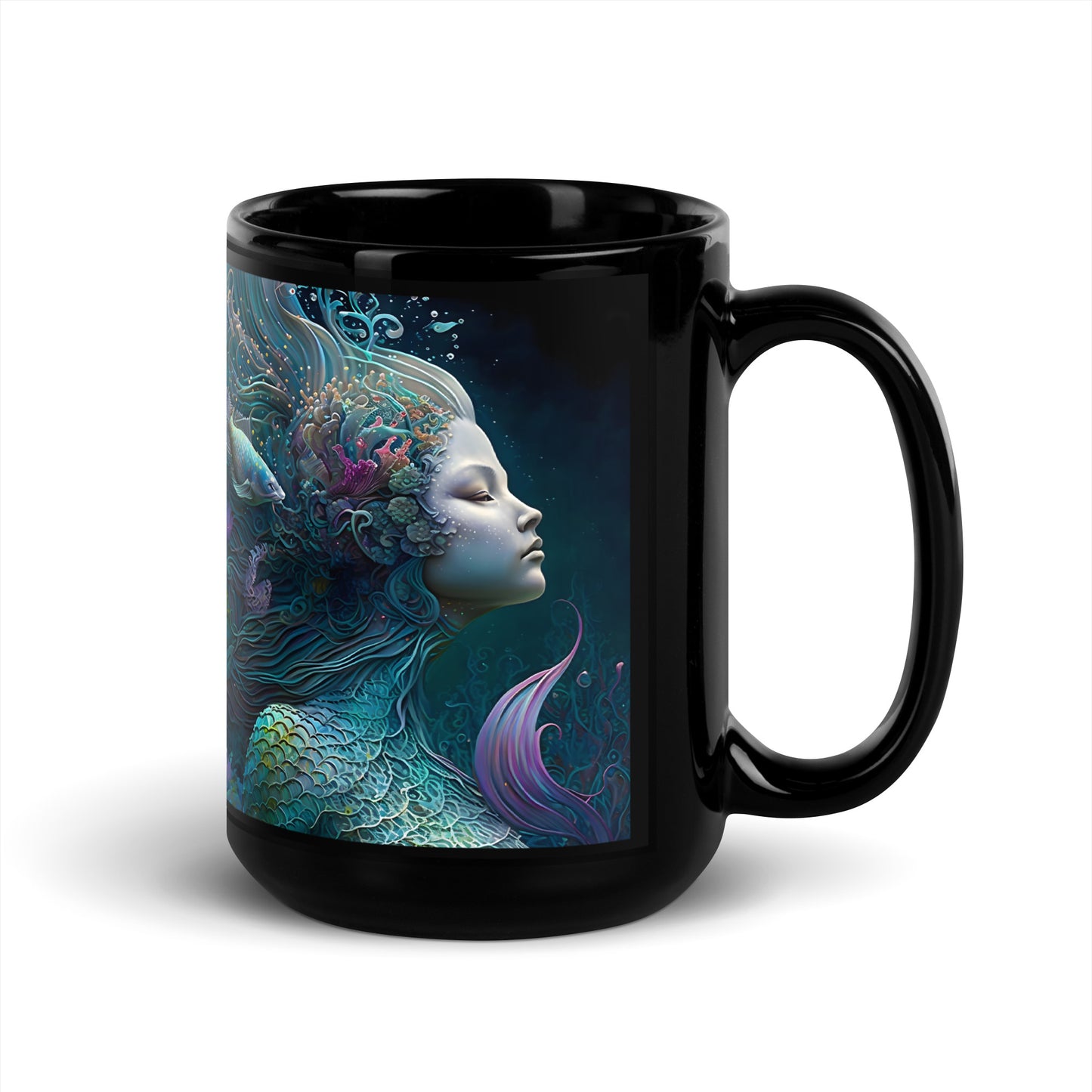 Black Glossy Mug - Mermaid 1