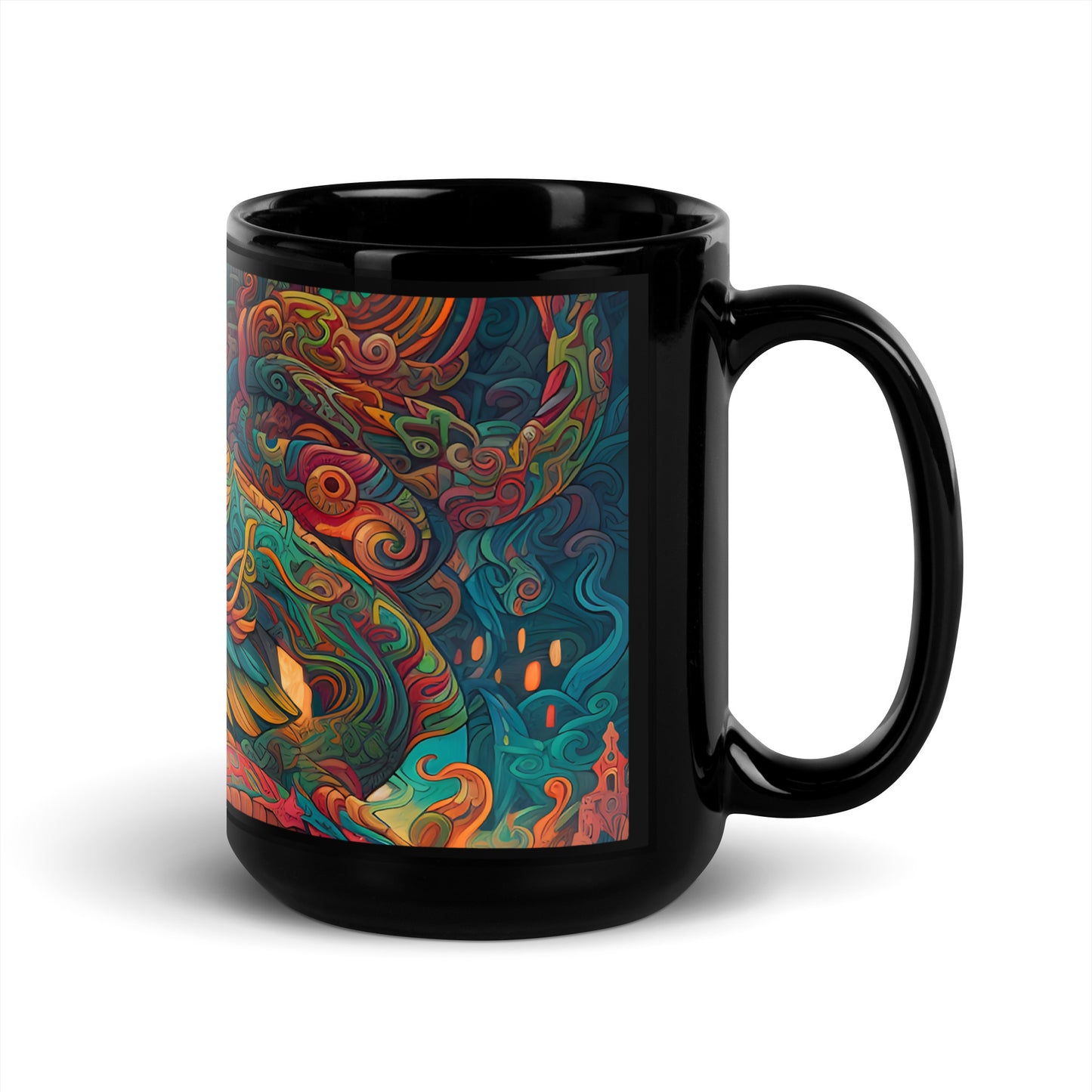 Black Glossy Mug - Quetzalcoatl 1