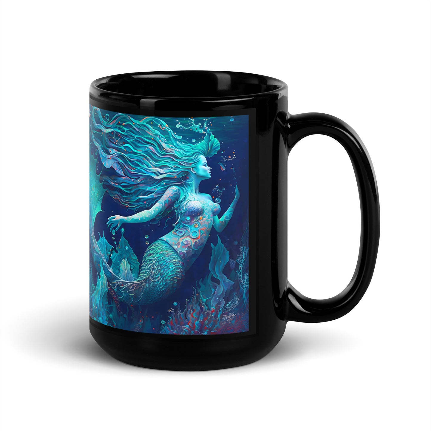 Black Glossy Mug - Mermaid 2