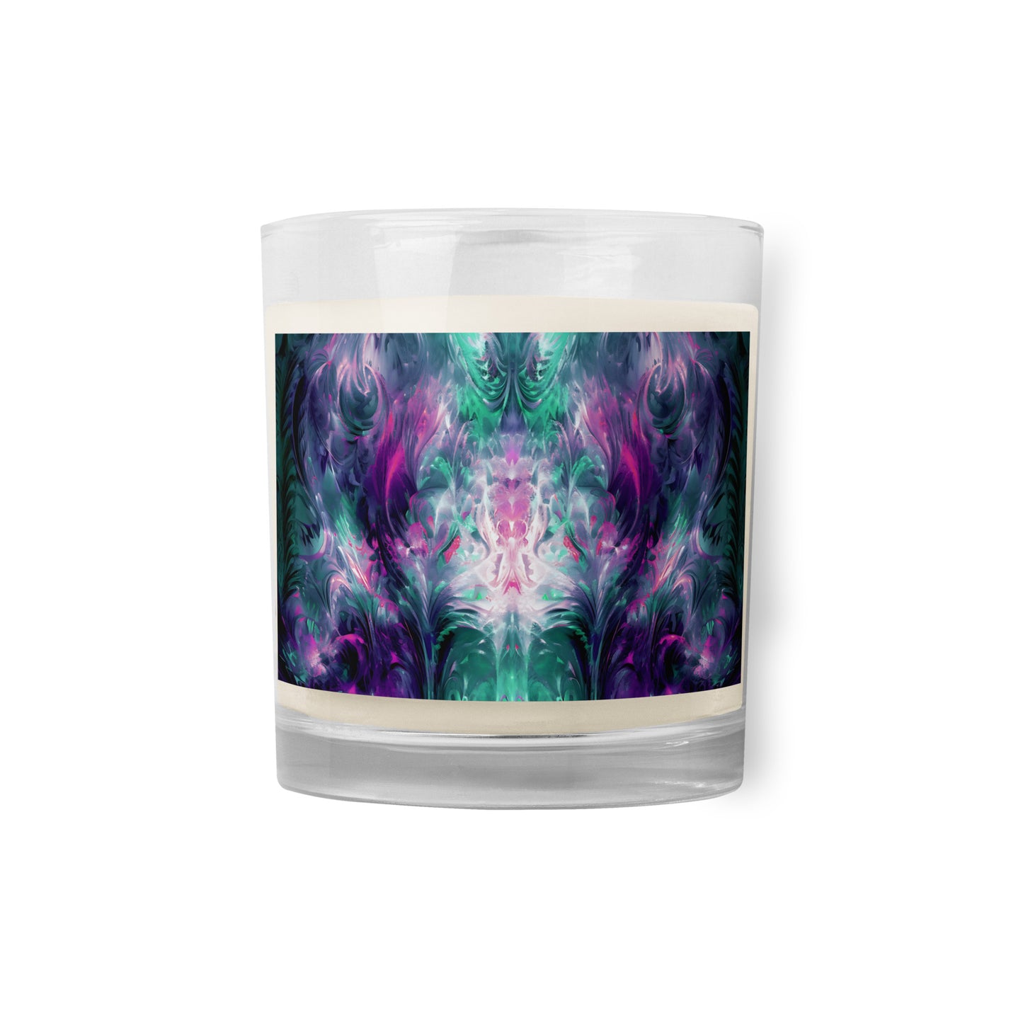 Glass jar soy wax candle - Kaleidoscope Realm Purple