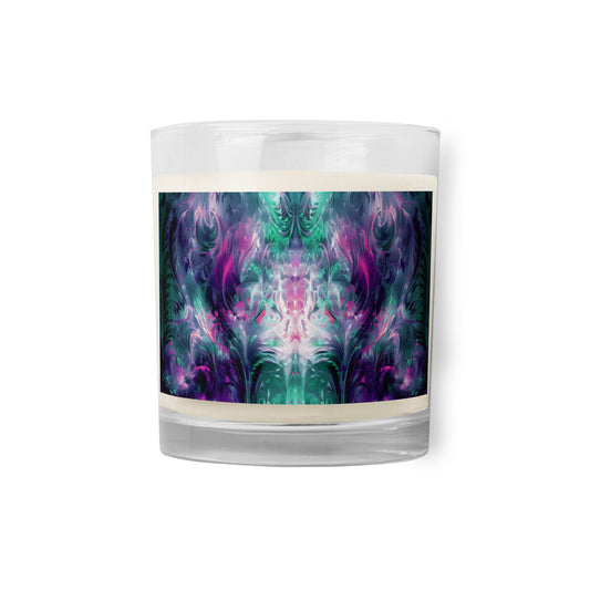 Glass jar soy wax candle - Kaleidoscope Realm Purple