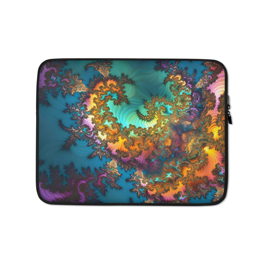 Laptop Sleeve - Fractals Turquoise