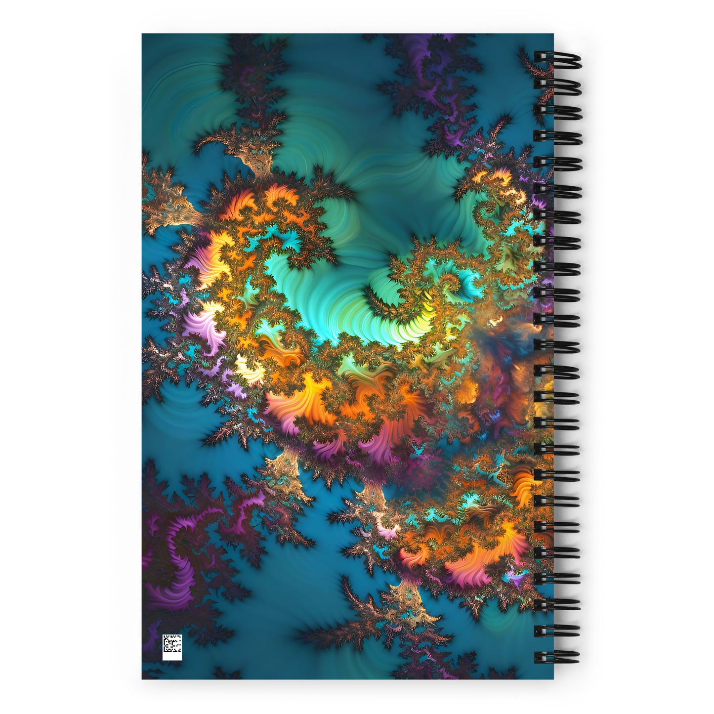 Spiral Notebook - Fractals Turquoise