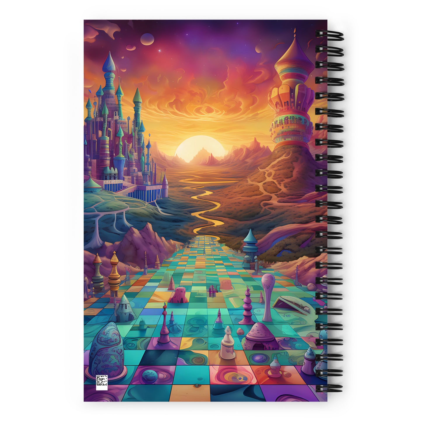 Spiral Notebook - Psychedelic Chess 1
