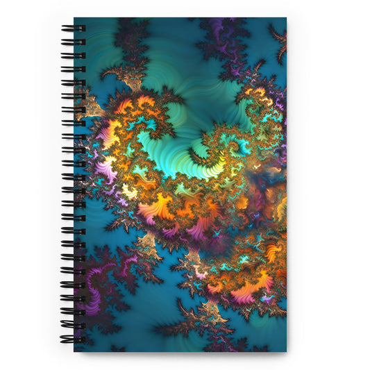 Spiral Notebook - Fractals Turquoise