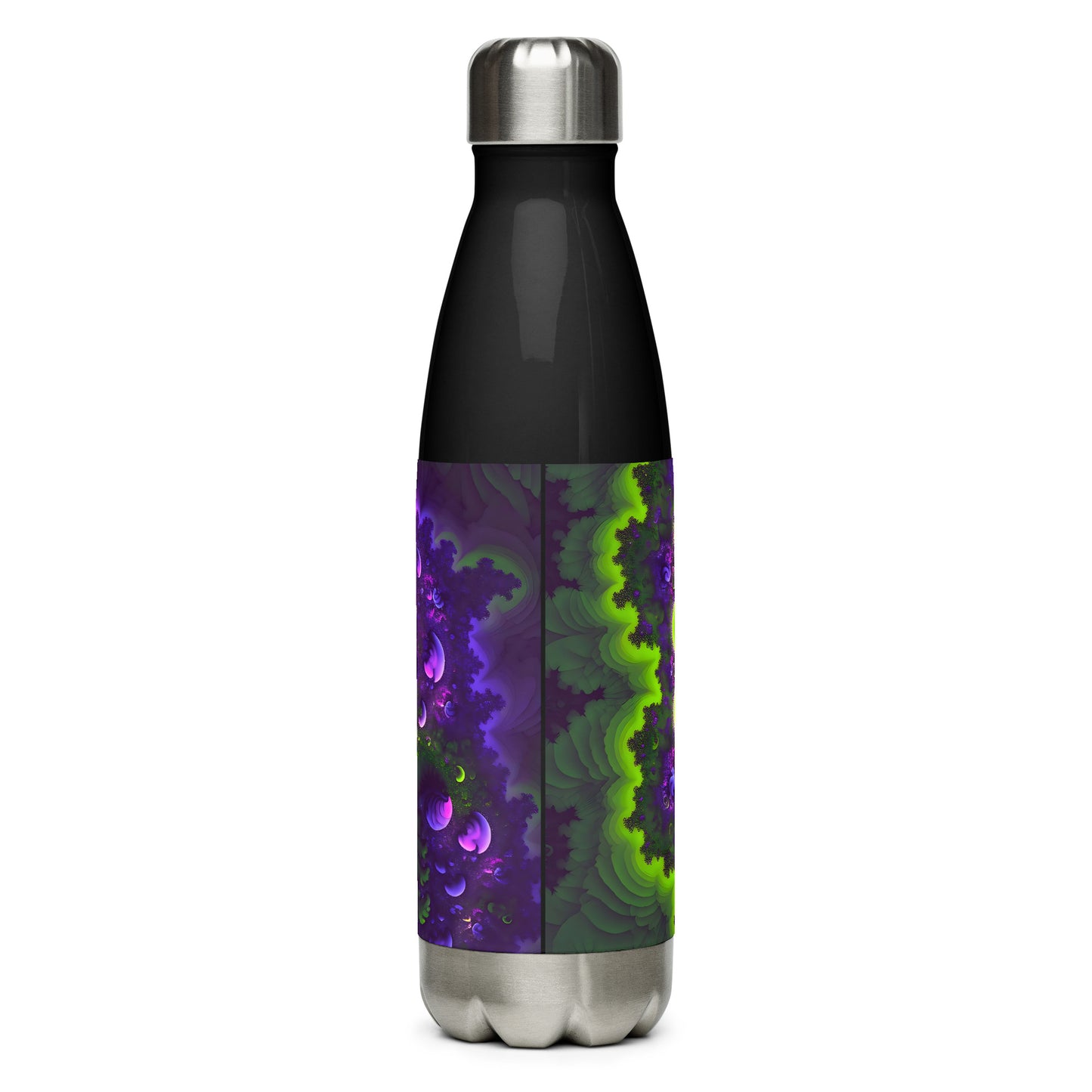 Stainless steel water bottle - Mandelbrot Fractal Purple