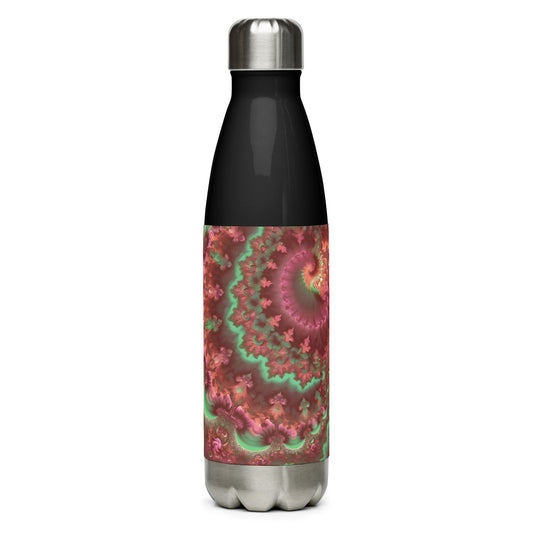 Stainless steel water bottle - Mandelbrot Fractal Pink