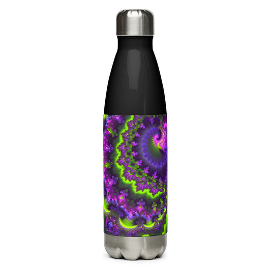 Stainless steel water bottle - Mandelbrot Fractal Purple
