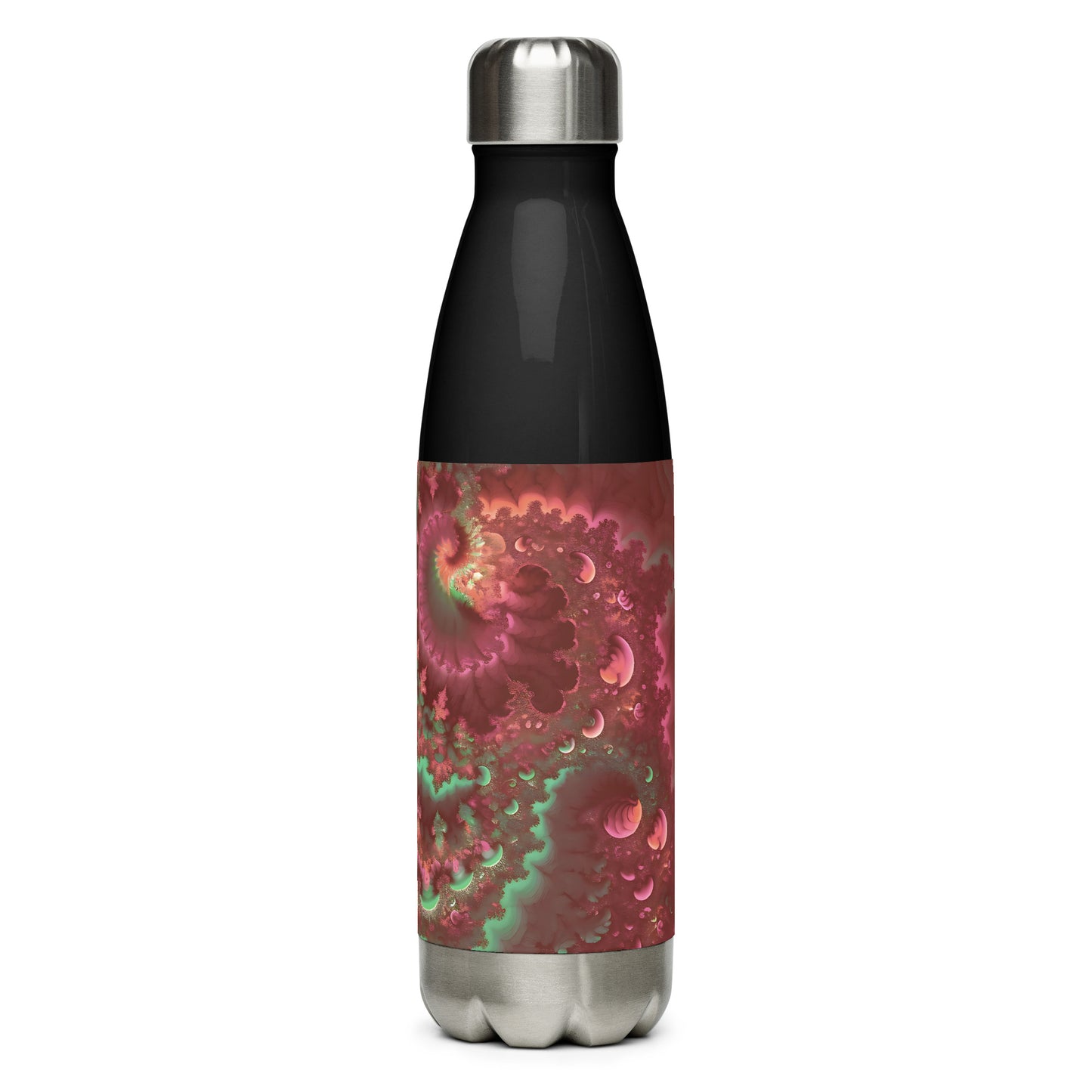Stainless steel water bottle - Mandelbrot Fractal Pink
