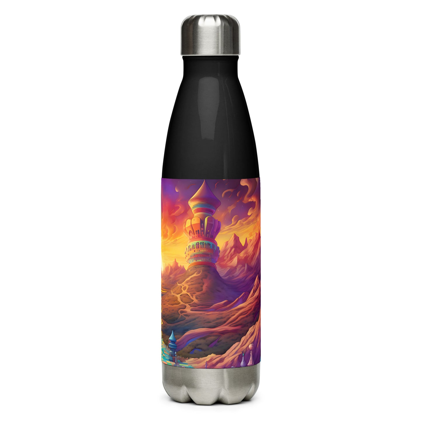 Stainless steel water bottle - Psychedelic Sky Chess