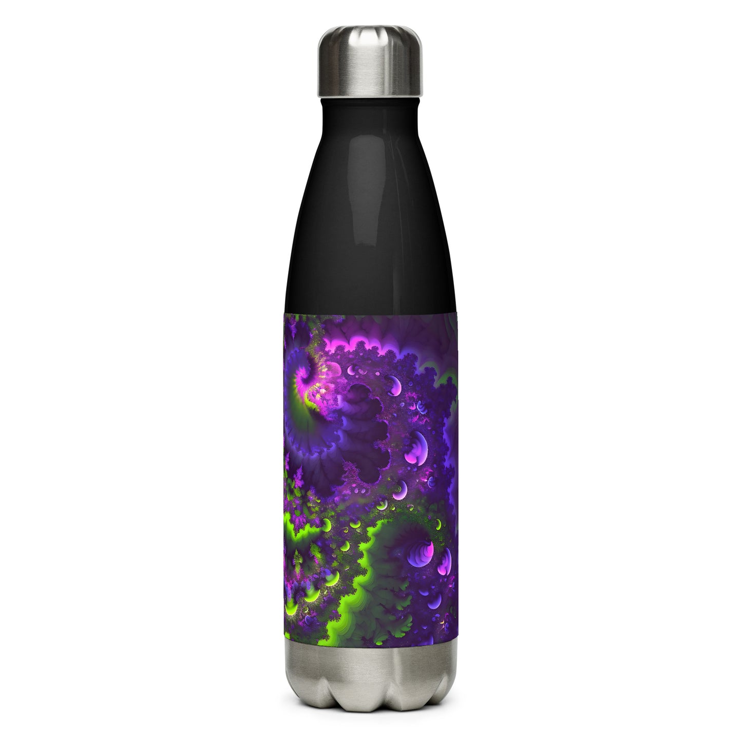 Stainless steel water bottle - Mandelbrot Fractal Purple