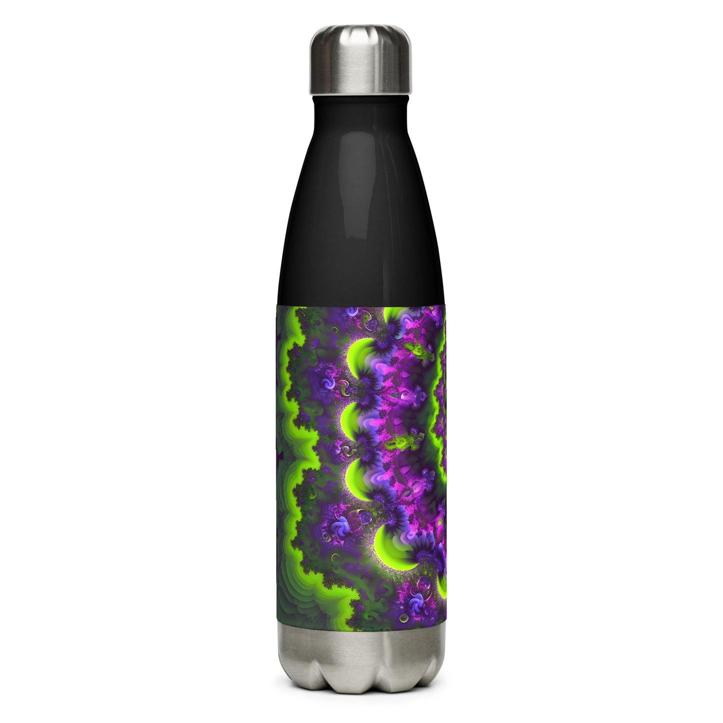 Stainless steel water bottle - Mandelbrot Fractal Purple