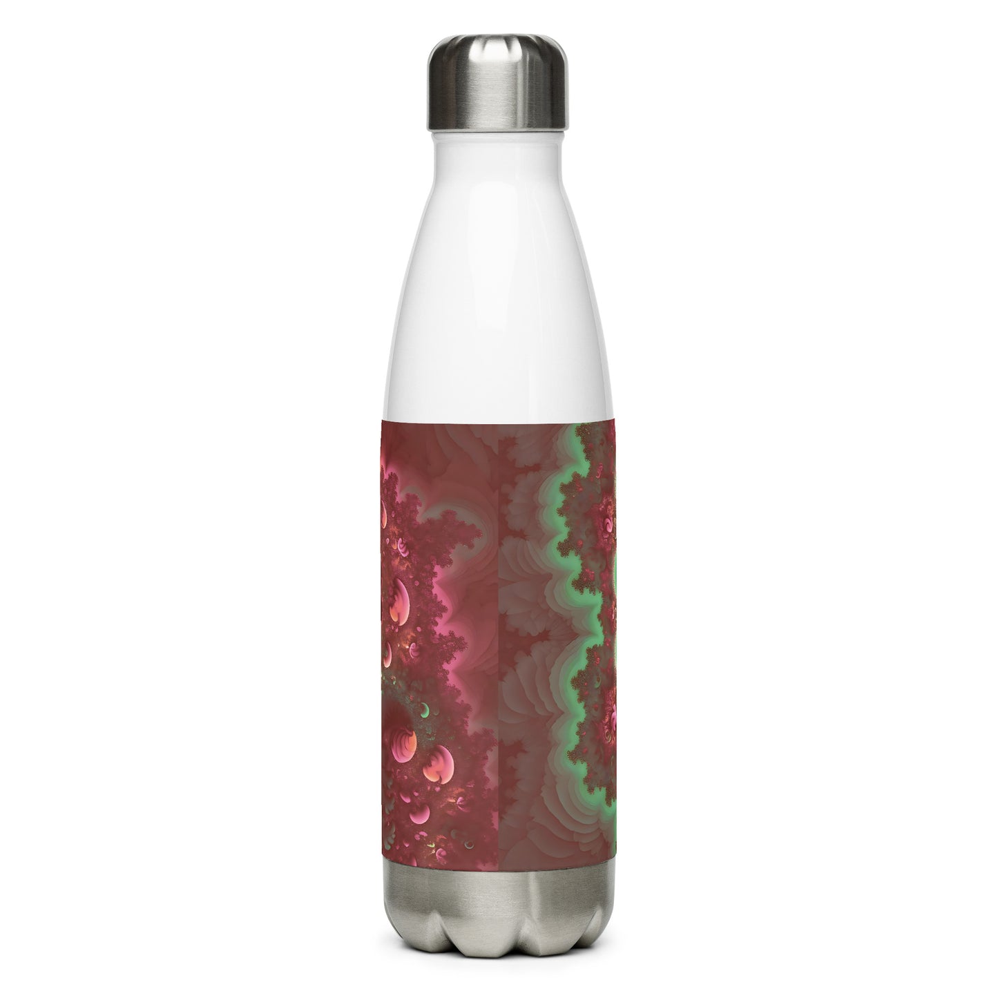 Stainless steel water bottle - Mandelbrot Fractal Pink