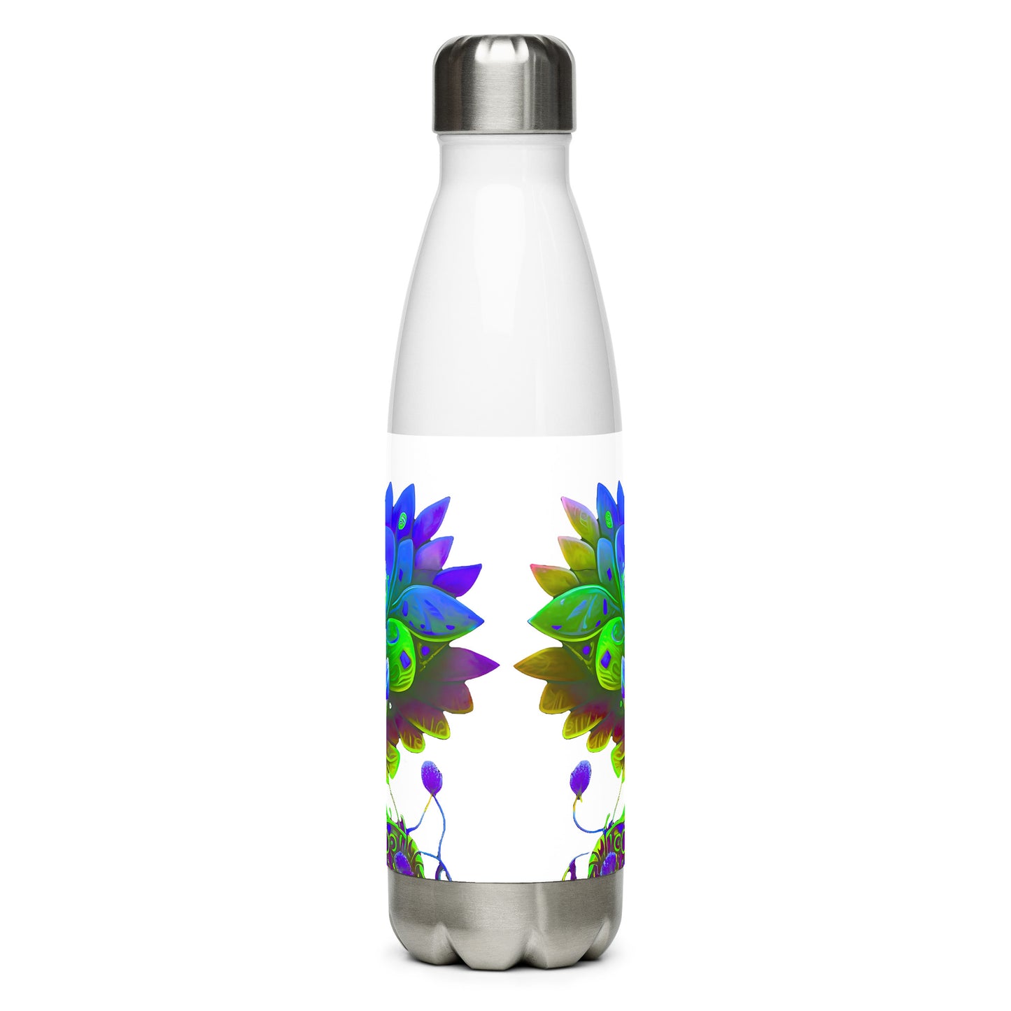 Stainless steel water bottle - Psychedelic Fairy Neon