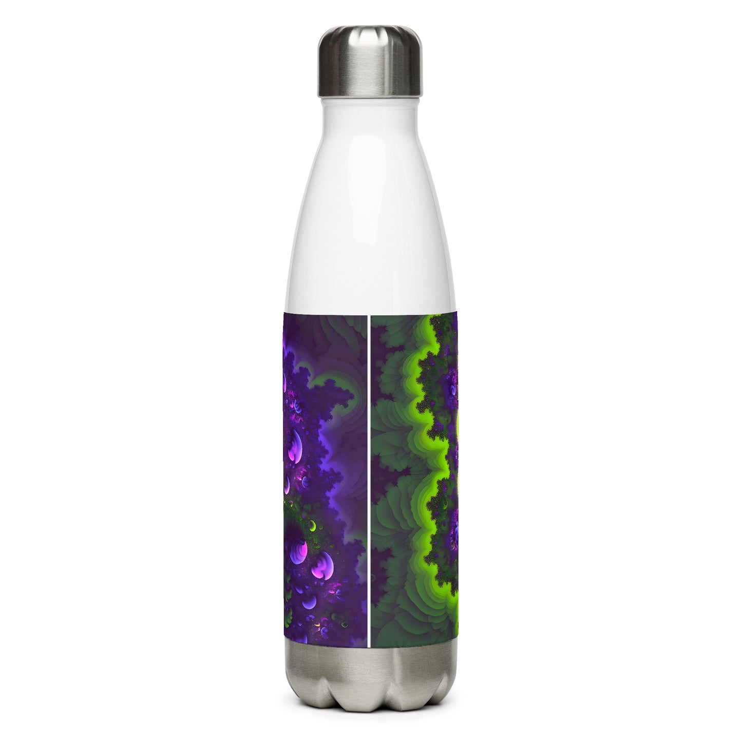 Stainless steel water bottle - Mandelbrot Fractal Purple