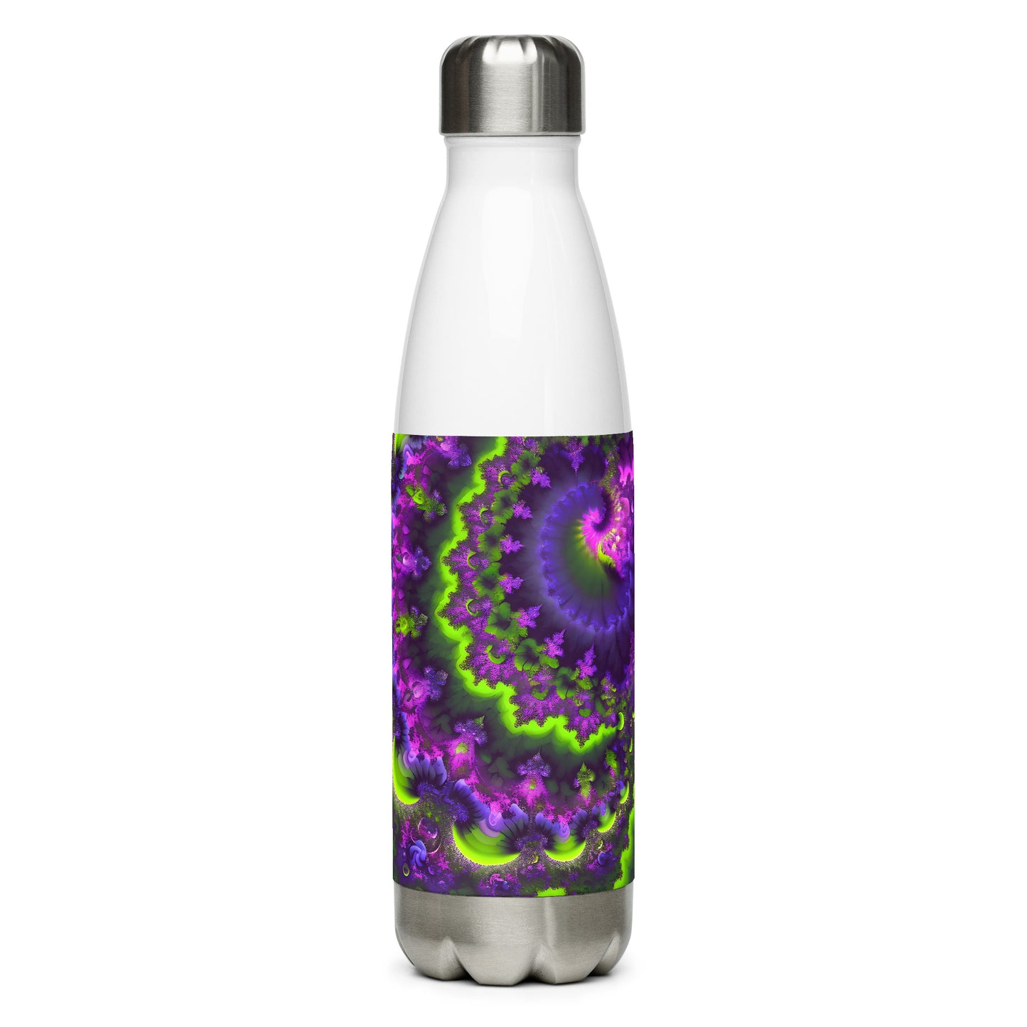 Stainless steel water bottle - Mandelbrot Fractal Purple