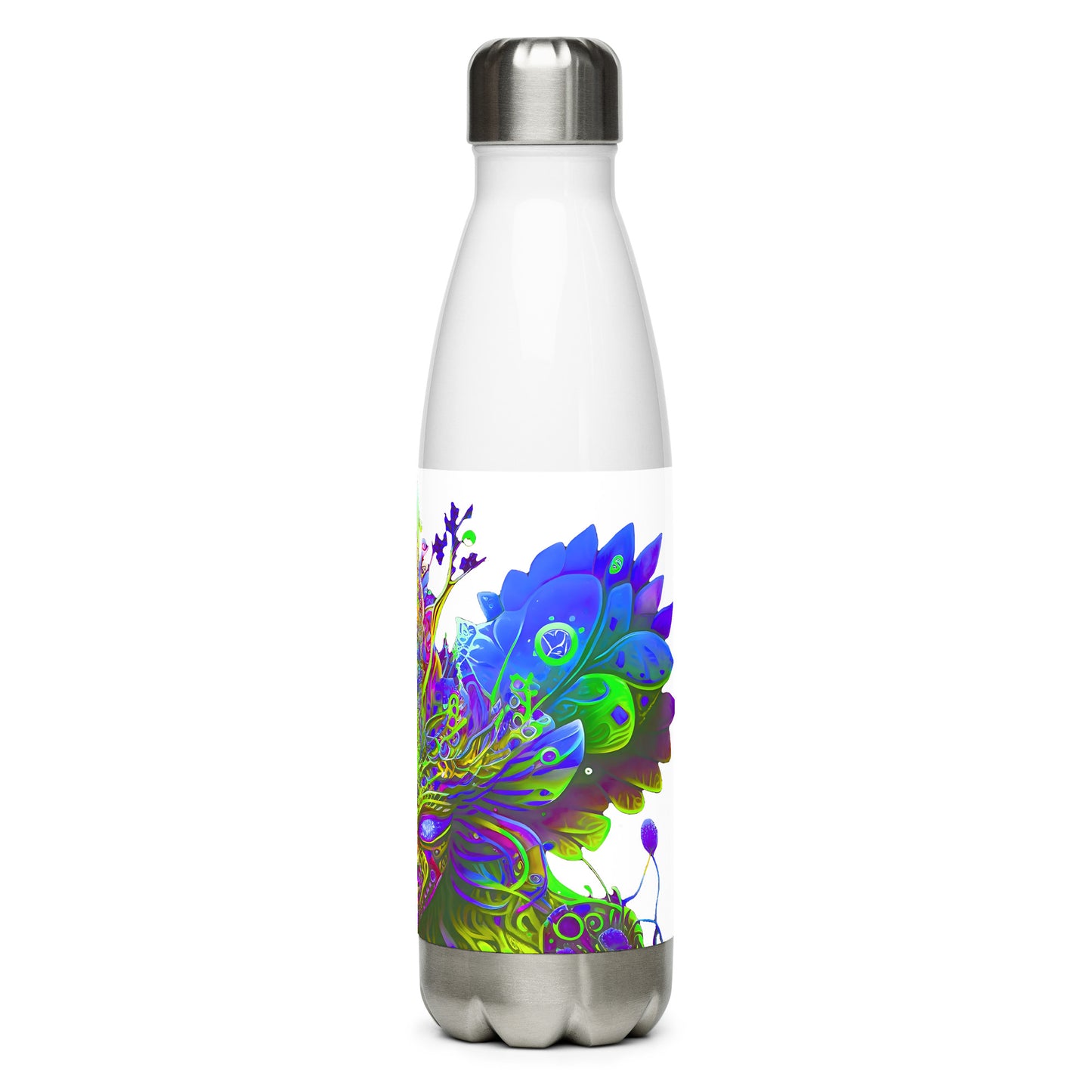 Stainless steel water bottle - Psychedelic Fairy Neon