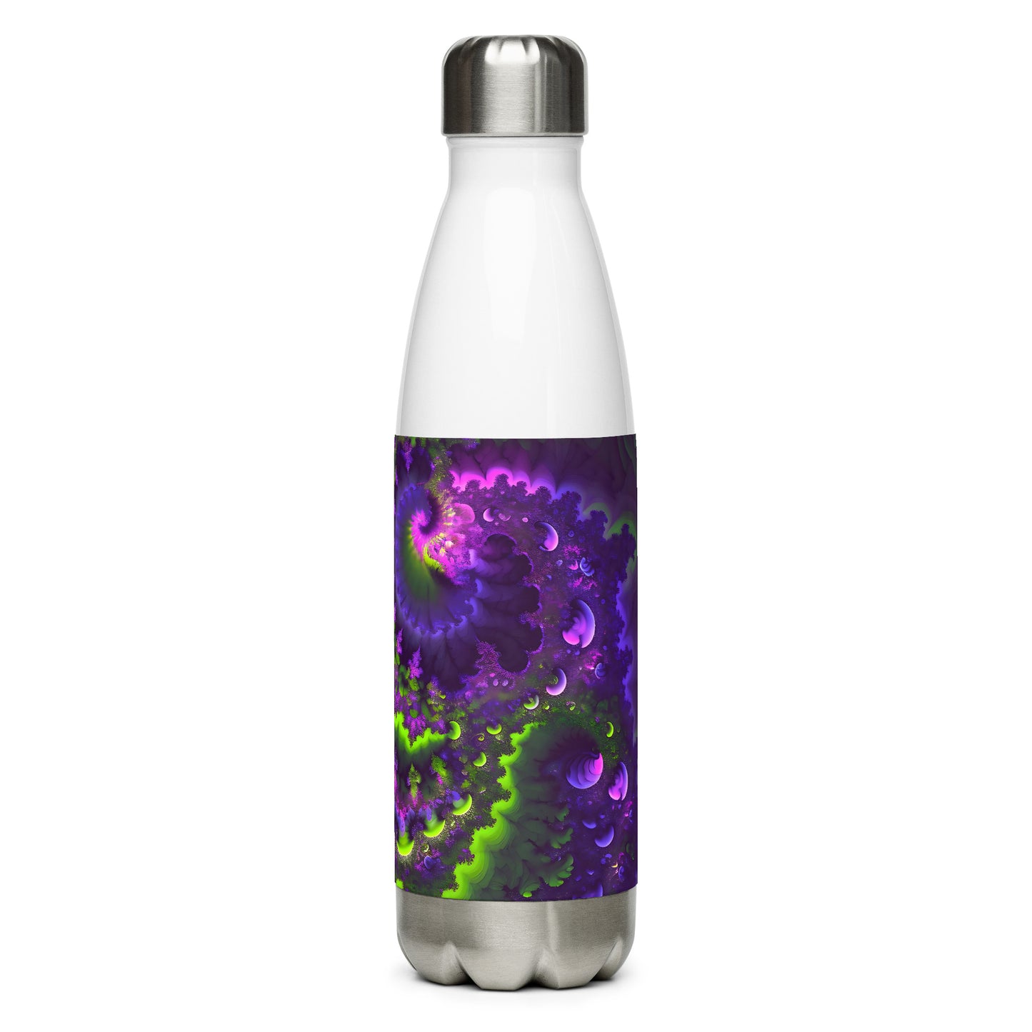 Stainless steel water bottle - Mandelbrot Fractal Purple