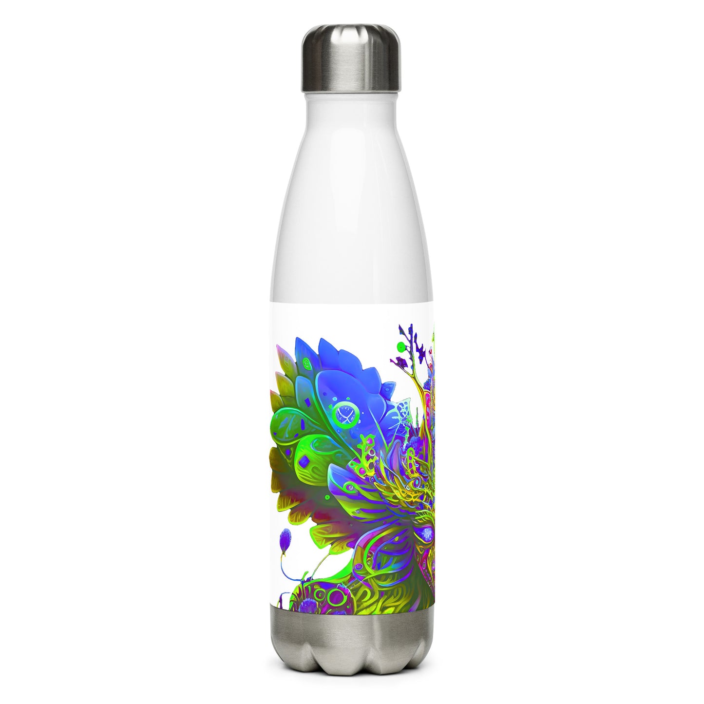 Stainless steel water bottle - Psychedelic Fairy Neon