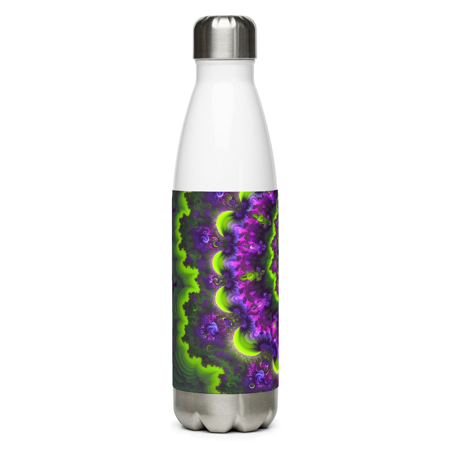 Stainless steel water bottle - Mandelbrot Fractal Purple
