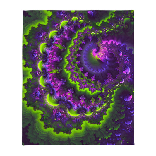 Throw Blanket - Mandelbrot Fractal Purple
