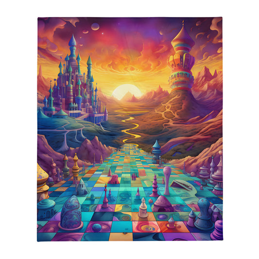 Throw Blanket - Psychedelic Chess