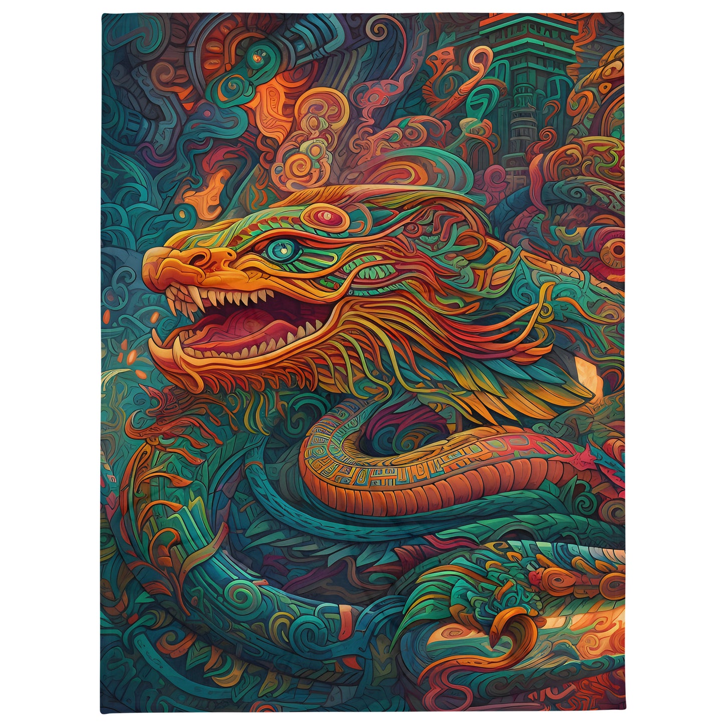 Throw Blanket - Quetzalcoatl 1